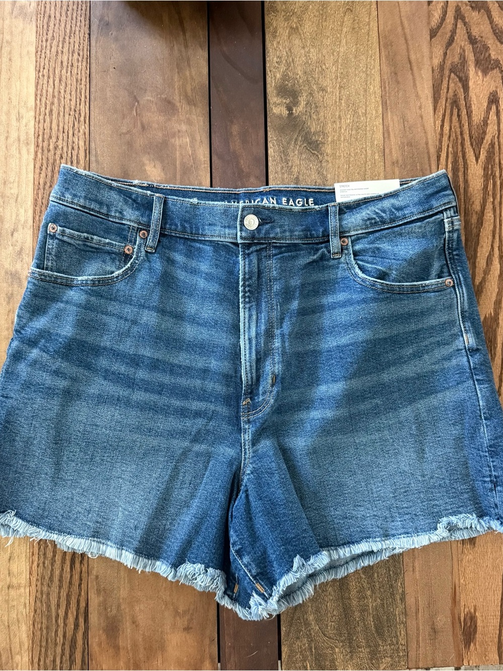 American Eagle Outfitters Blue Denim Frayed Hem Shorts